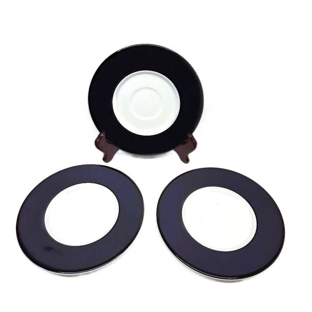 Discontinued Pagnossin Saucer Lot x3 Dark Blue Crate & Barrel Italy 6"